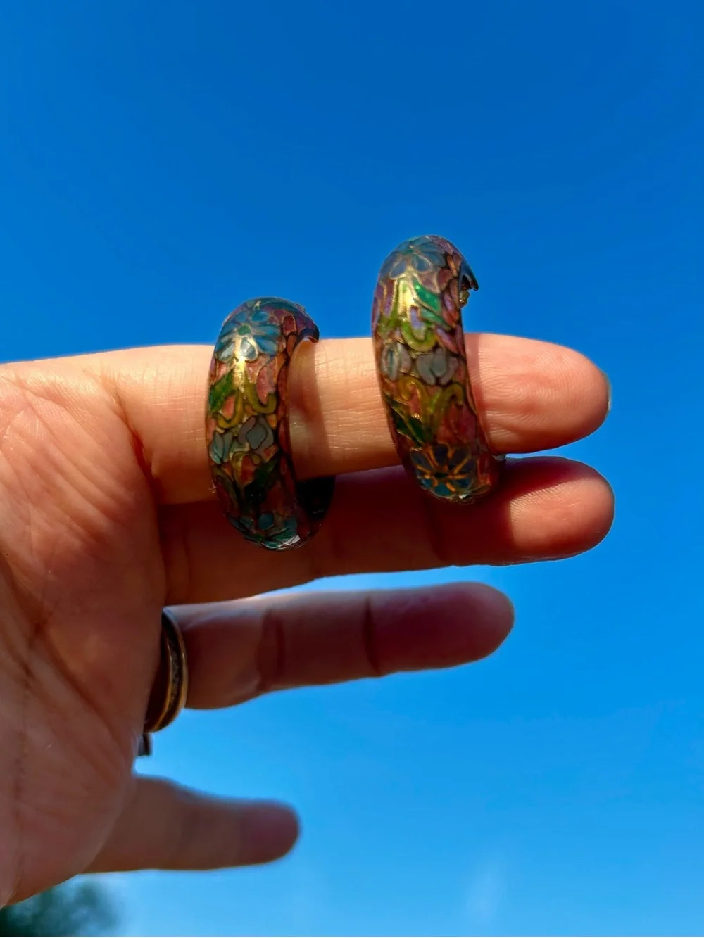 Vintage Earrings Asian Plique A Jour 